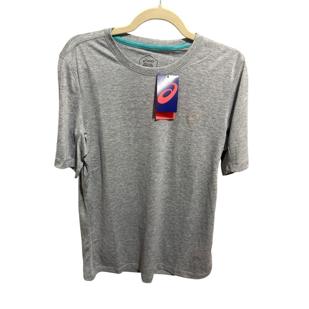 asics Men's Active Performance Short Sleeve Tee Shirt- Gray - Size Medium NWT